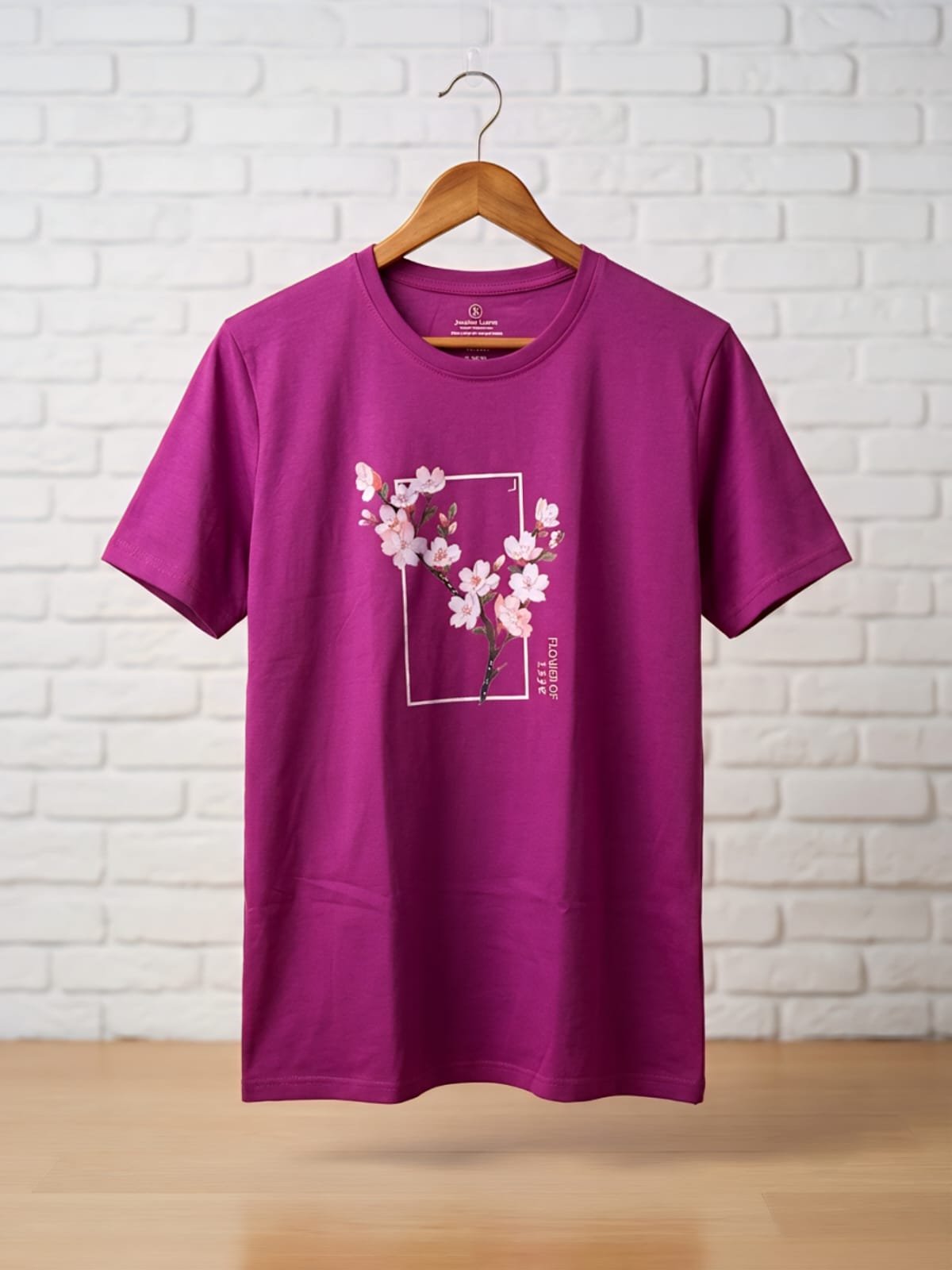 Ladies Purple Floral Print T-Shirt – Export Quality Cotton Jersey Fabric