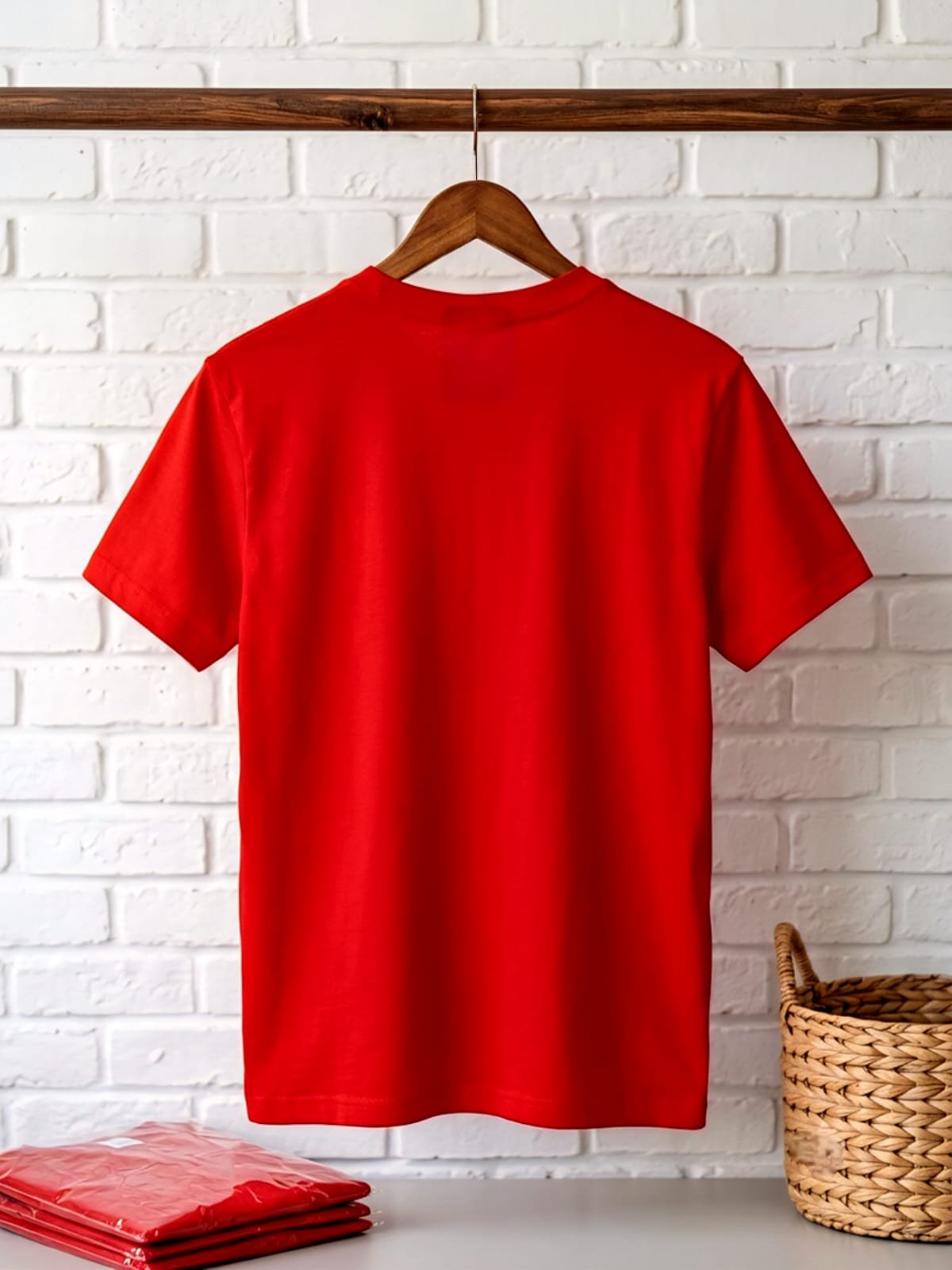 Ladies Cute Cat Print T-Shirt – Red - Image 2