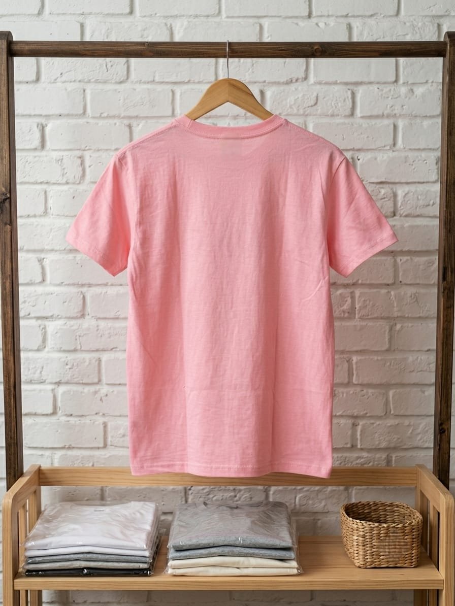 Ladies Pink Butterfly Print T-Shirt – Export Quality Cotton Jersey Fabric - Image 2