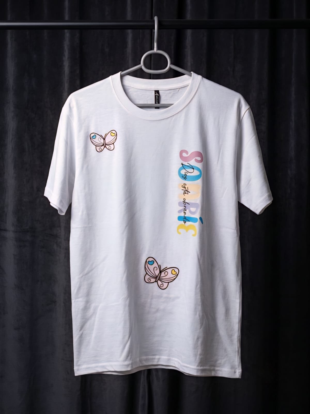 Style92 Ladies White Butterfly Print T-Shirt – Export Quality Cotton Jersey Fabric