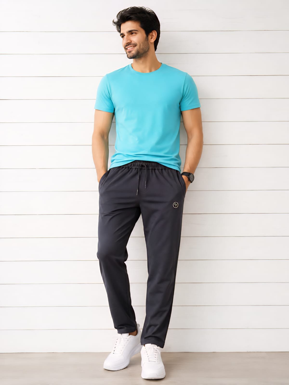Style92 Premium Black Power Stretch Trouser – EA Sports Logo | Straight Bottom