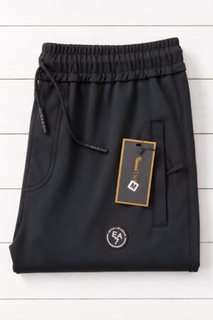 Style92 Premium Black Power Stretch Trouser – EA Sports Logo | Straight Bottom