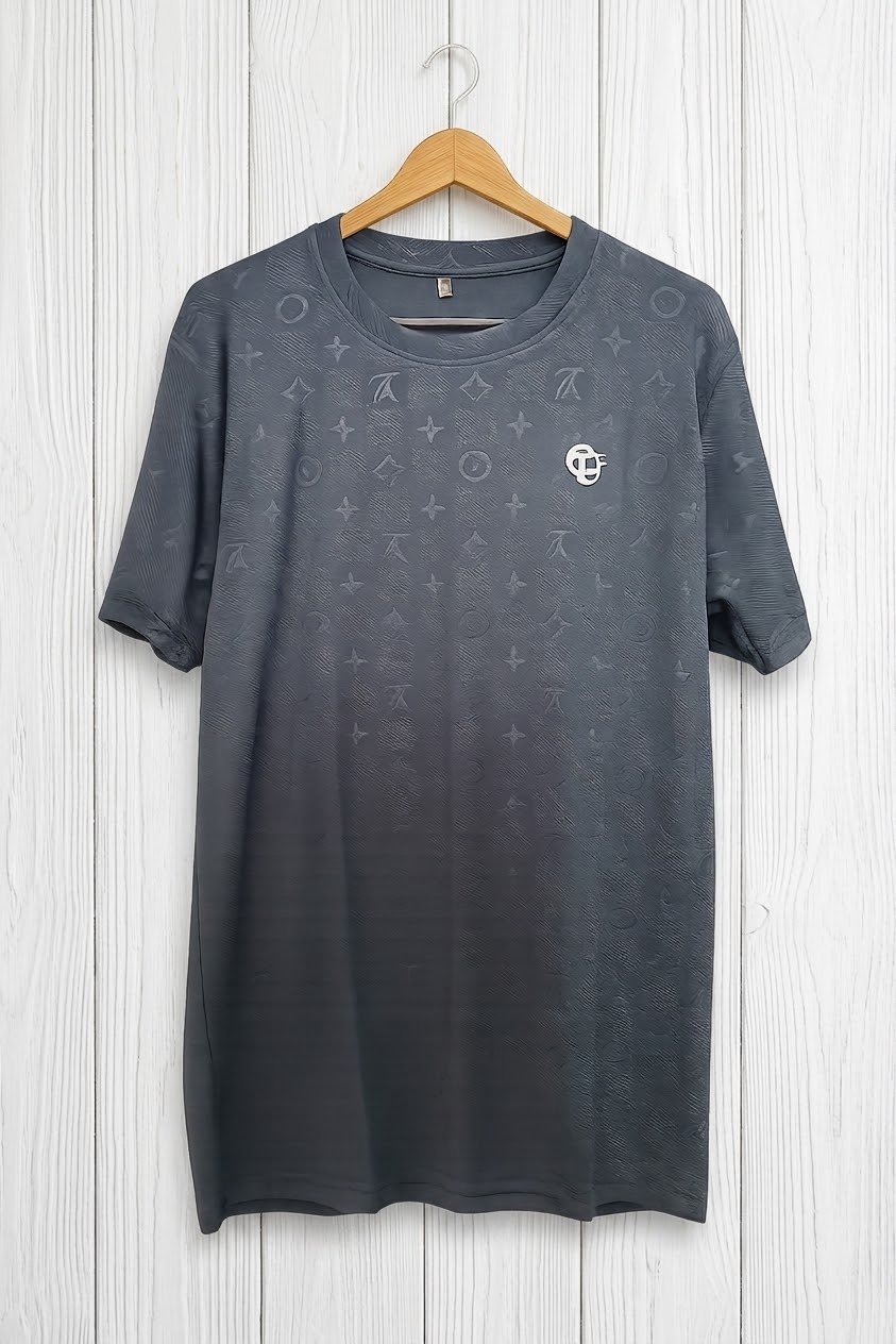 Dark Grey Stylish Soft, Stretchable, Dryfit T-Shirt. Perfect for Sports Activities