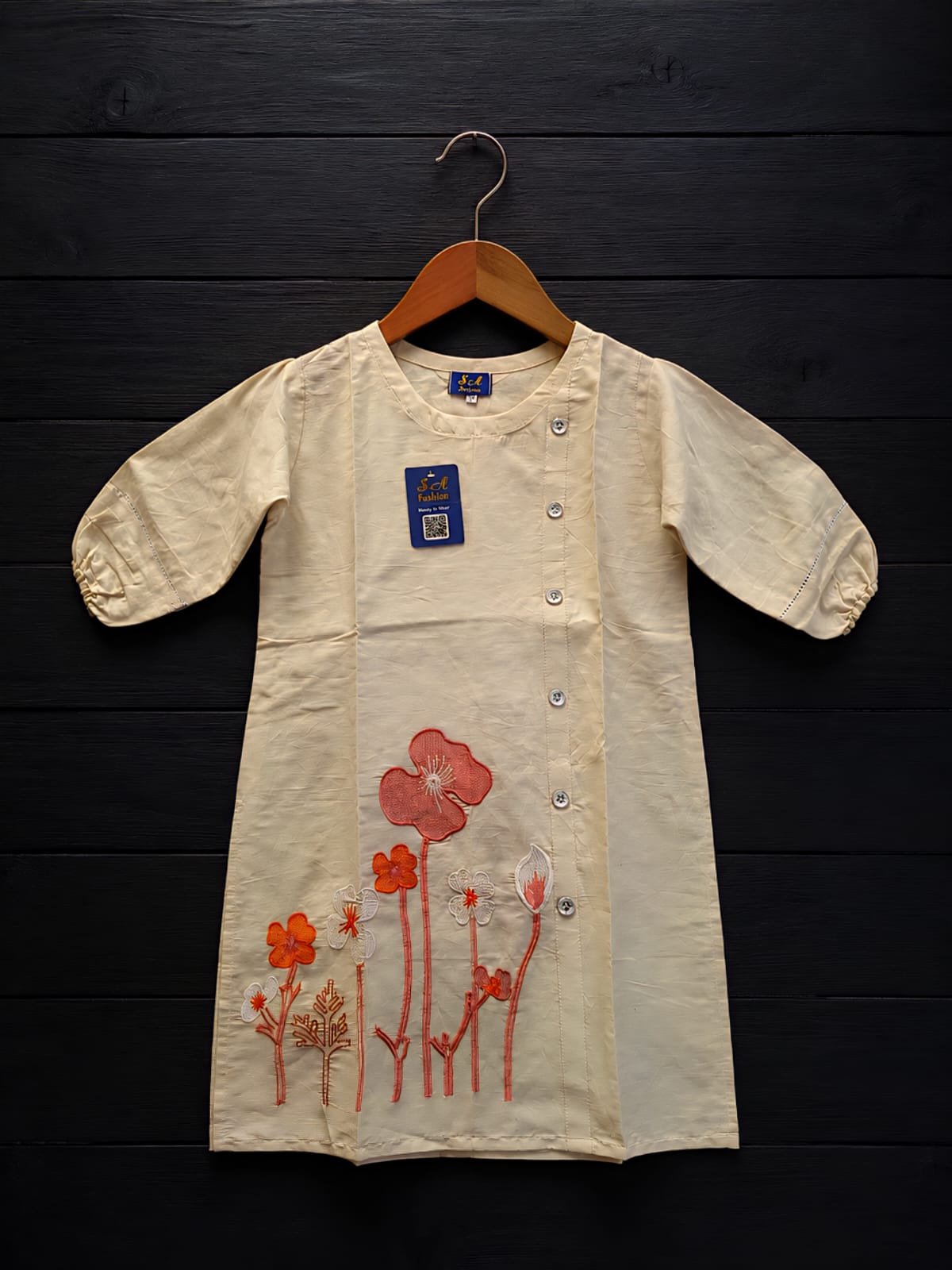 Girls Premium Original Bareeze Lawn Kurta | Embroidered Summer Wear | Style92 - Image 2