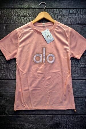 Style92 Girls Premium China Import Stretchable Co-Ord Set – ALO Print | 4 Pocket Baggy Trouser | Peach