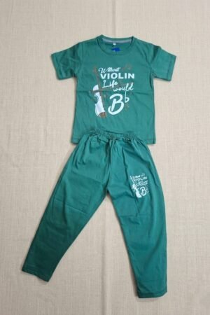 Kids Premium Cotton Jersey Tracksuit for Boys - Emerald Green | 1-10 Years