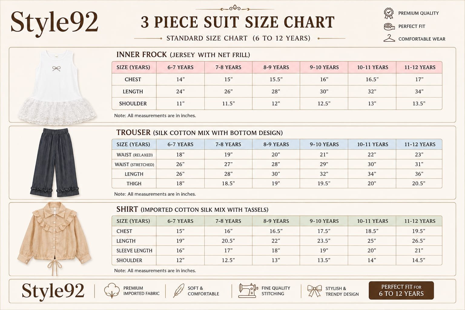 Girls Premium 3 Piece Imported China Fabric Suit – Style92 Pakistan - Image 10