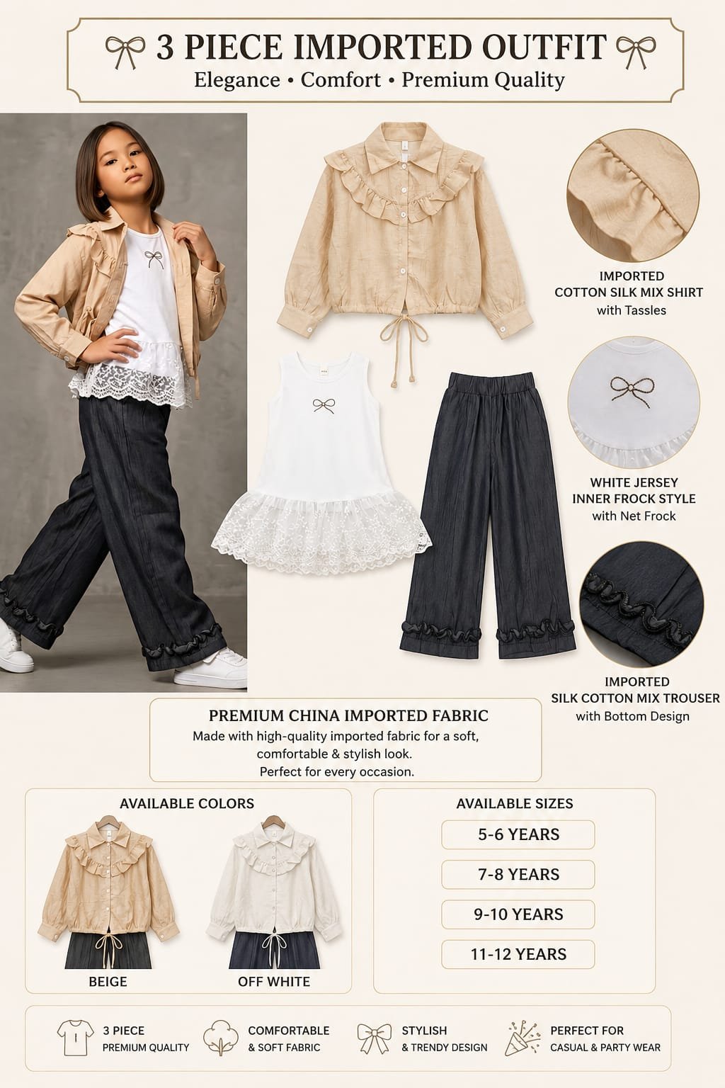 Girls Premium 3 Piece Imported China Fabric Suit – Style92 Pakistan - Image 9