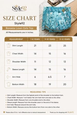 Original Bareeze Lawn Girls Top – Premium Kids Summer Collection | Style92 Pakistan