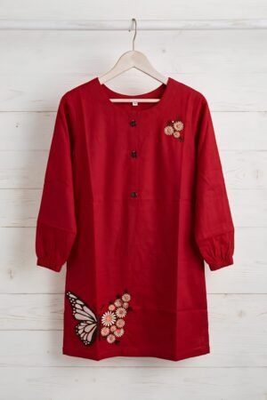 Style92 Original Bareeze Lawn Girls Embroidered Kurta Top – Premium Summer Wear (5–12 Years)
