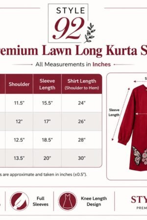 Style92 Original Bareeze Lawn Girls Embroidered Kurta Top – Premium Summer Wear (5–12 Years)