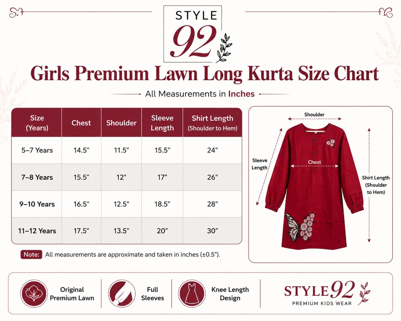 Style92 Original Bareeze Lawn Girls Embroidered Kurta Top – Premium Summer Wear (5–12 Years) - Image 7