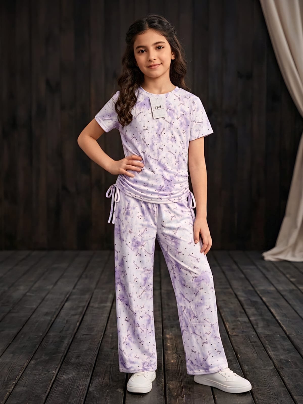 Girls China Imported Premium Stretchable Co-Ord Set – Lavender | Style92 Kids Collection