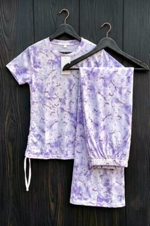 Girls China Imported Premium Stretchable Co-Ord Set – Lavender | Style92 Kids Collection