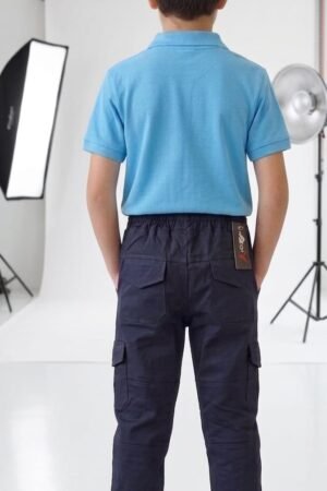 Style92 Boys Jet Black Soft Cotton Jeans Cargo Trousers – Premium 6 Pocket Jogger Pants for Kids (Age 2–14 Years)