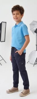 Style92 Boys Jet Black Soft Cotton Jeans Cargo Trousers – Premium 6 Pocket Jogger Pants for Kids (Age 2–14 Years)