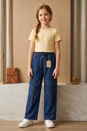 Girls Baggy Jeans – Premium 4 Pocket Denim Cargo Pants | Style92 Pakistan