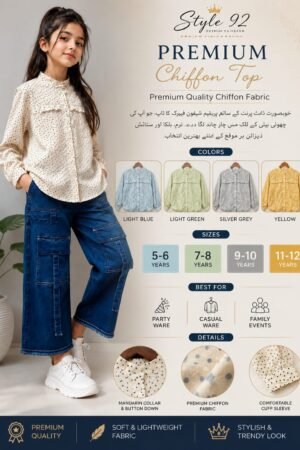 Elegant Girls Chiffon Top – Premium Party & Casual Wear | Style92