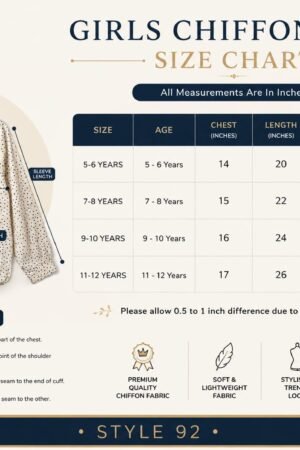 Elegant Girls Chiffon Top – Premium Party & Casual Wear | Style92