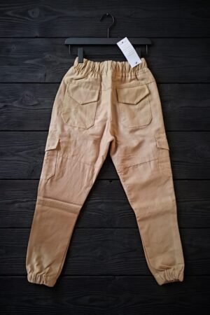 Style92 Boys Khaki 6 Pocket Cargo Trousers | Premium Soft Cotton Jeans Pants for Kids