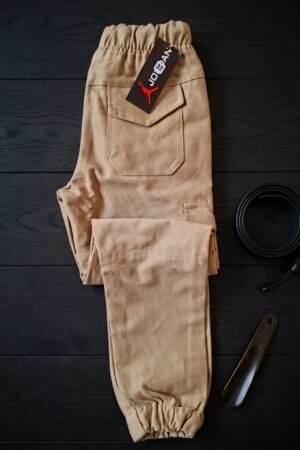 Style92 Boys Khaki 6 Pocket Cargo Trousers | Premium Soft Cotton Jeans Pants for Kids