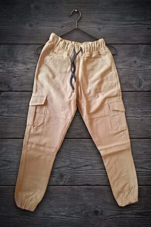 Style92 Boys Khaki 6 Pocket Cargo Trousers | Premium Soft Cotton Jeans Pants for Kids