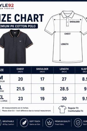 Premium Charcoal Navy PK Cotton Polo Shirt | Style92