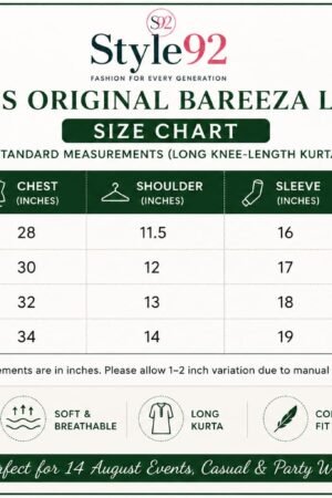 Style92 Original Bareeza Lawn Girls Kurta – 14 August Special Collection