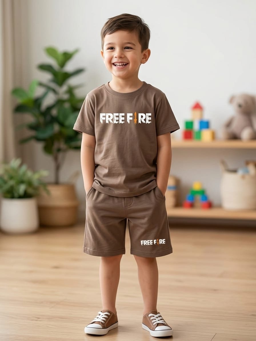 Free Fire Kids Nicker Track Suit – Premium Jersey Cotton Summer Outfit for Boys | Style92