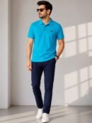 Style92 Sky Blue Polo T-Shirt | Lightweight & Comfortable PK Cotton