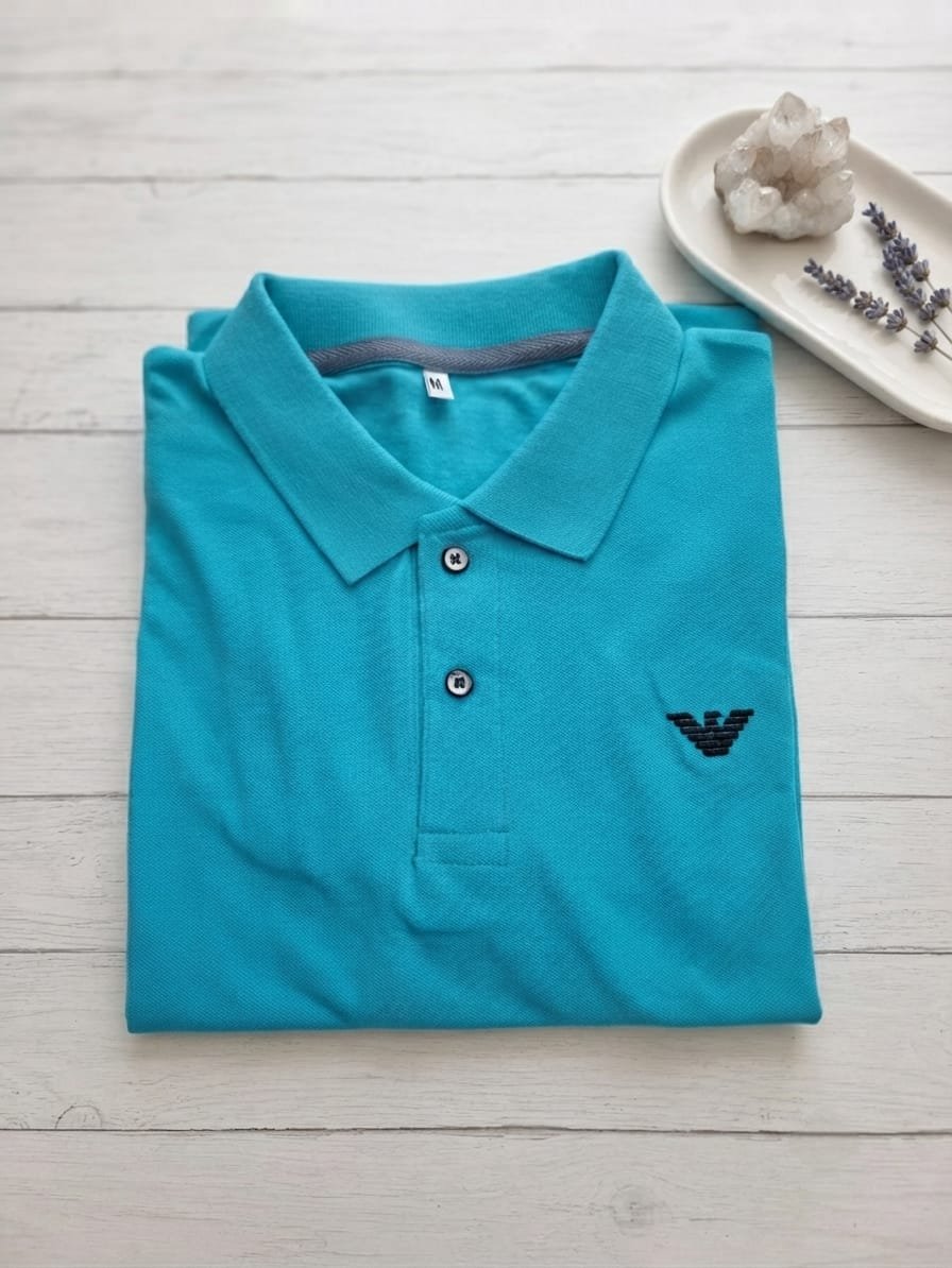 Style92 Sky Blue Polo T-Shirt | Lightweight & Comfortable PK Cotton
