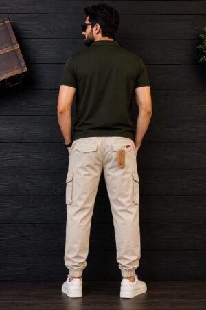 Style92 Premium Export Quality Off White Six Pocket Cargo Pant for Men