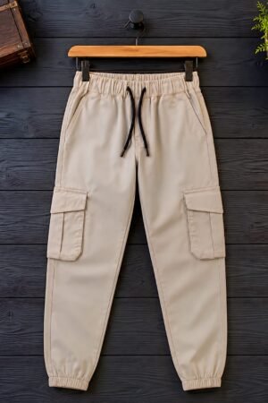 Style92 Premium Export Quality Off White Six Pocket Cargo Pant for Men
