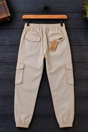 Style92 Premium Export Quality Off White Six Pocket Cargo Pant for Men