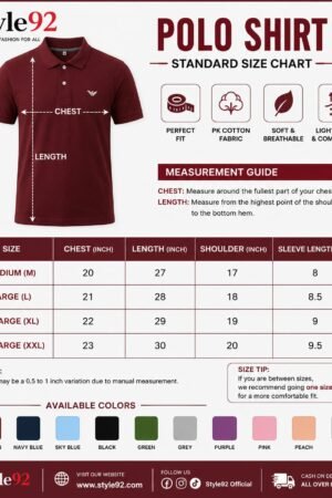Maroon Export Quality PK Polo Shirt | Premium PK Cotton Fabric – Style92