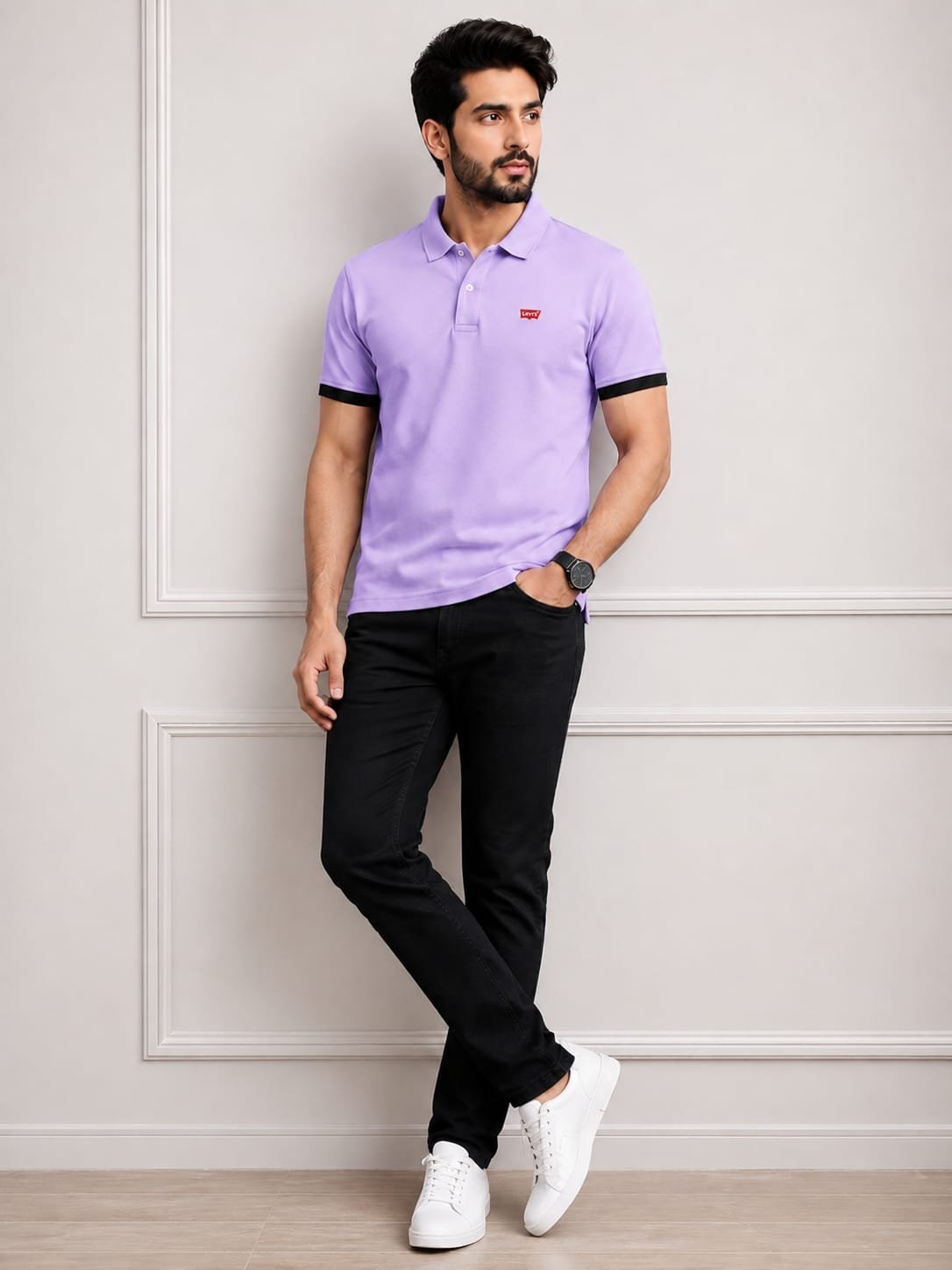 Style92 Premium Export Quality PK Polo Shirt for Men – Light Purple | Soft & Breathable Cotton Fabric